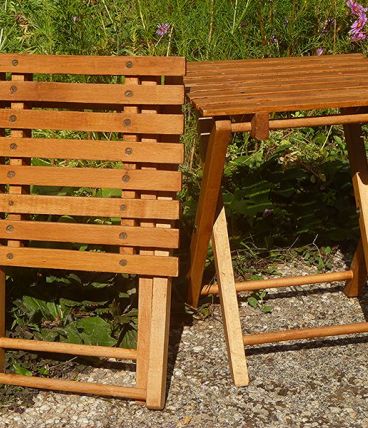 lot de 2 tabourets pliables en bois