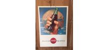 Affiche cartonnée publicitaire coca cola.