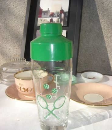 Shaker Vintage Vert Motif Tennis Raquette 