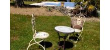 4 Chaises fer forgé et mosaique
