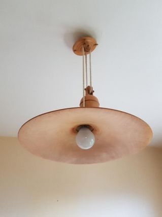 Lustre bois avec poulie