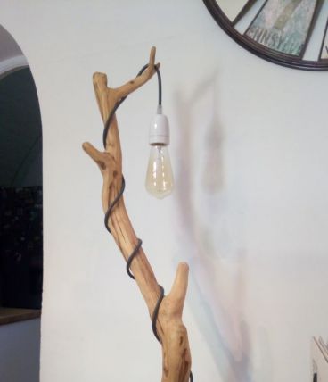 Lampe en bois d'Olivier 