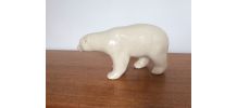 L&amp;amp;V CERAM OURS POLAIRE -ART DECO en céramique craquelé