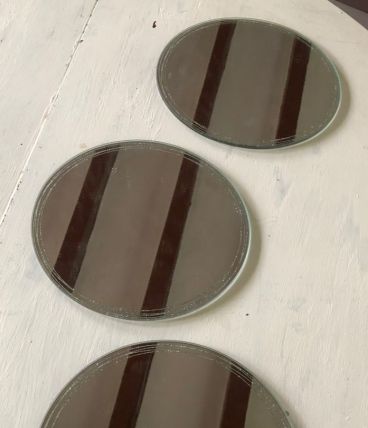 Miroirs ronds X3 bords pailletés