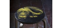 TABOURET BUFFLE JAUNE