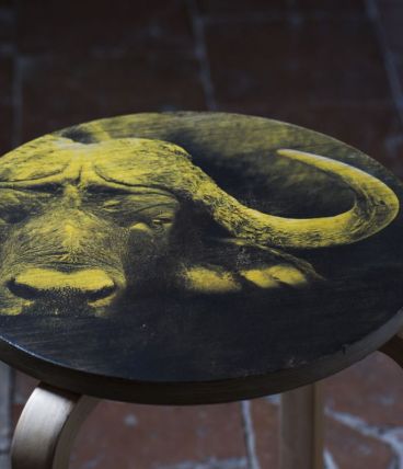 TABOURET BUFFLE JAUNE