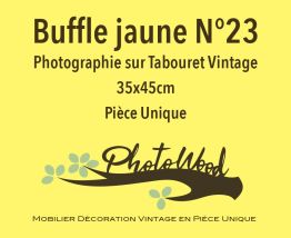 TABOURET BUFFLE JAUNE