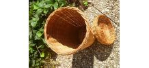 panier  ,  boite  en osier , vintage