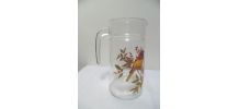 pichet en verre thème oiseaux