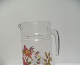 pichet en verre thème oiseaux