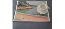 Lot de 4 sets de table d'après pastel paysage breton 