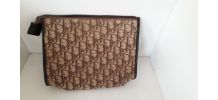Christian Dior pochette/sac cuir &amp;amp; toile monogramme Dior