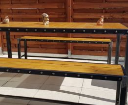 Ensemble table industrielle 