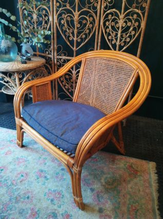Fauteuil en rotin. Vintage