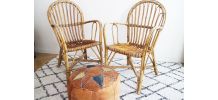 Fauteuil en rotin des années 70