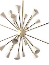  Lustre Sputnik en laiton 24 lumières couleur blanc ivoire