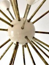  Lustre Sputnik en laiton 24 lumières couleur blanc ivoire