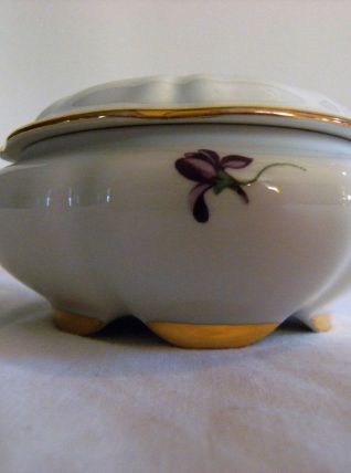 Bonbonnière porcelaine de limoges signée motif
