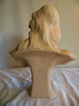 Buste sculpté en marbre blanc signé FG M575