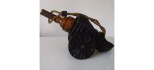 Porte bouteille bois en forme de canon + bouteille