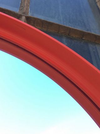 Miroir rond rouge 