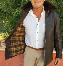VESTE CUIR VINTAGE ANNEE 1950