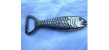 décapsuleur , poisson en metal argenté , vintage