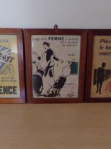 lot de 3 lithographies de prévention. 