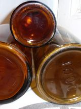 Bouteilles flacons anciens pharmacie marron en verre