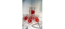 Verres vintage pastille rouge Bormioli Rocco
