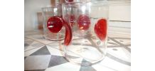 Verres vintage pastille rouge Bormioli Rocco