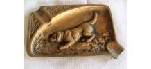 Vide poche cendrier bronze  chien chasse