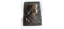 Ancienne plaque bronze support bénitier "madeleine