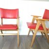 Paire de fauteuils bridge années 50 pieds compas