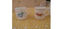 Lot 24 tasses à café ARCOPAL décor fleur VINTAGE