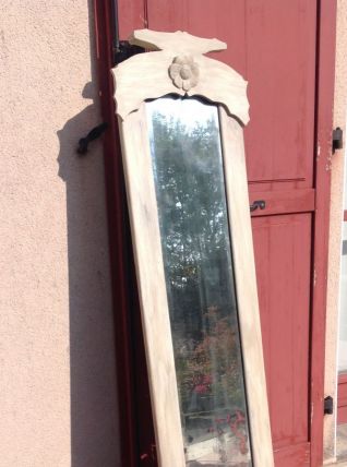 Ancien miroir en bois peint vintage années 50-60