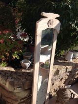Ancien miroir en bois peint vintage années 50-60