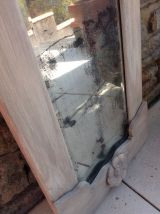 Ancien miroir en bois peint vintage années 50-60