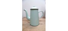 cafetière émaillée couleur vert d'eau
