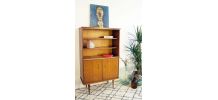 Meuble vitrine bibliothèque vintage pieds compas 50s 