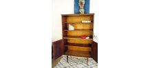 Meuble vitrine bibliothèque vintage pieds compas 50s 