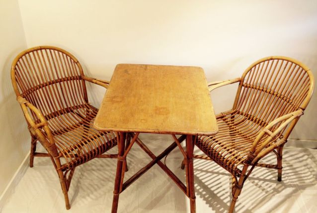 Ensemble rotin vintage