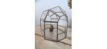 vitrine ou serre en verre et laiton