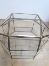 vitrine ou serre en verre et laiton