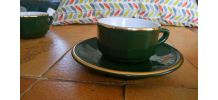 3 tasses et sous-tasses  Porcelaine Alpico Flora 