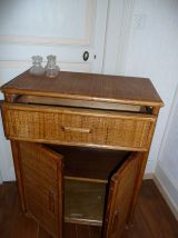 Commode meuble rotin vintage