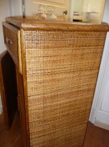 Commode meuble rotin vintage