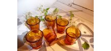 Service de 6 verres Duralex 60 bruns à pied