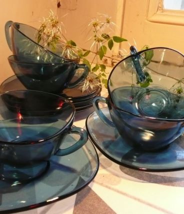 Service à café VERECO bleu /verre