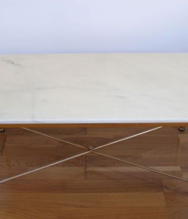 Table basse en marbre pieds en laiton dorés